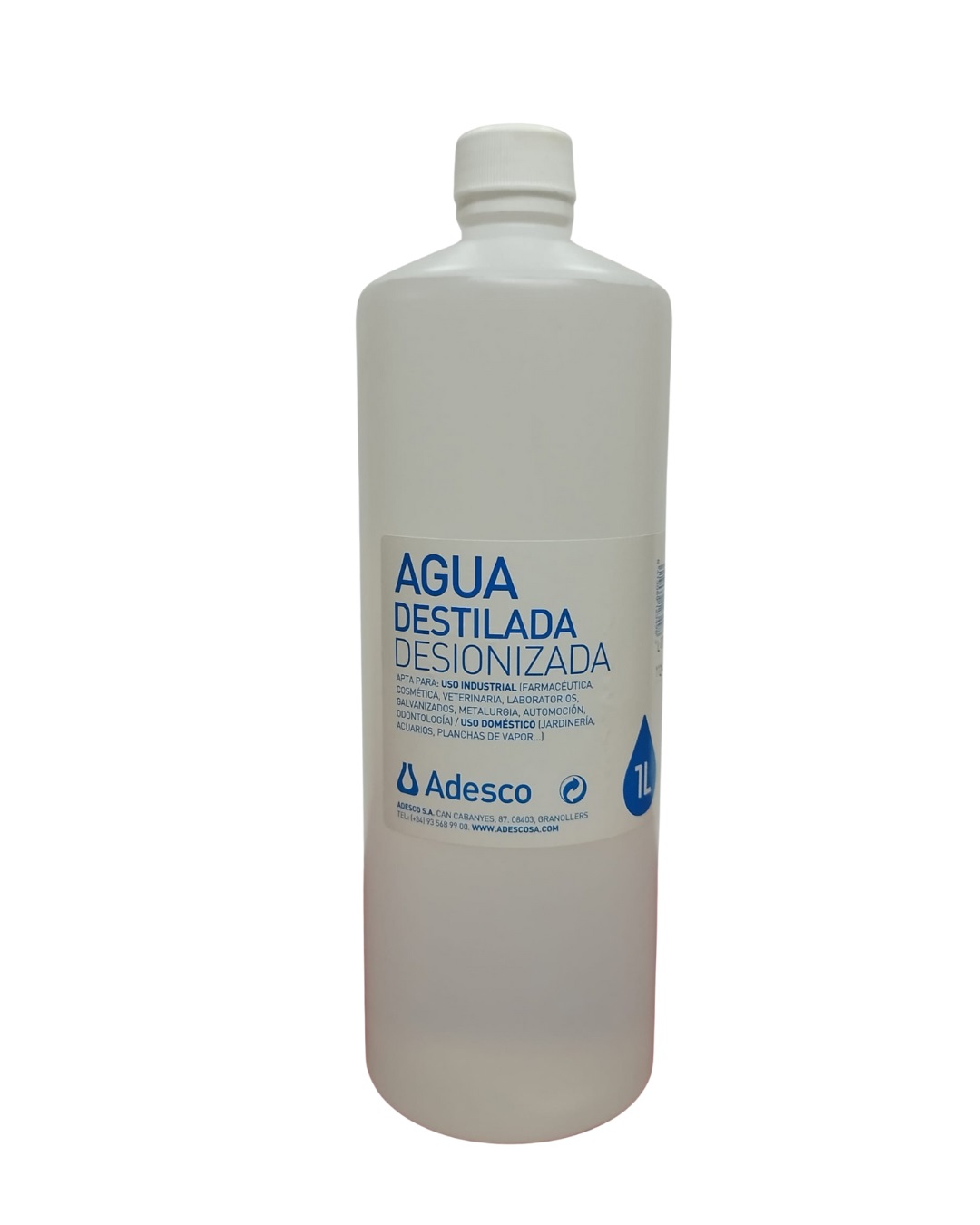 Agua destilada desionizada