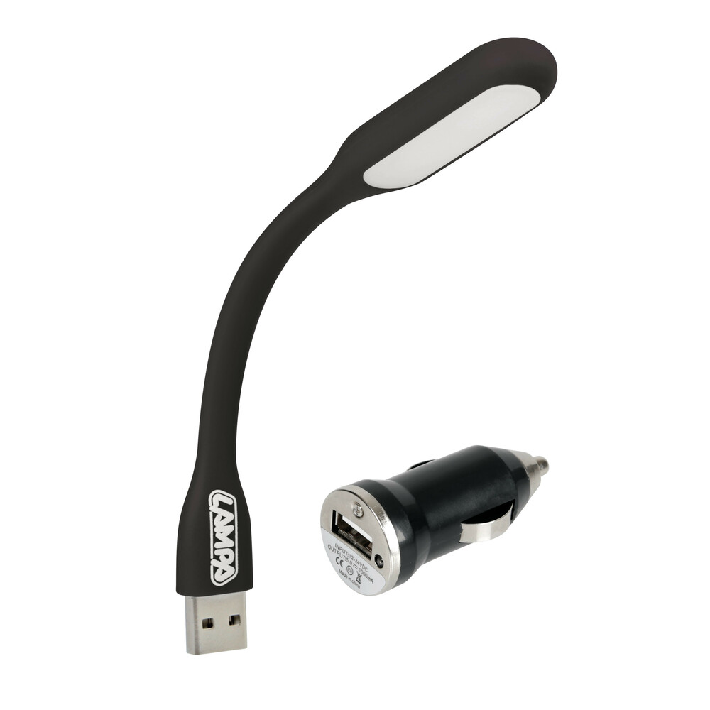 Cargador usb+lámpara flexible