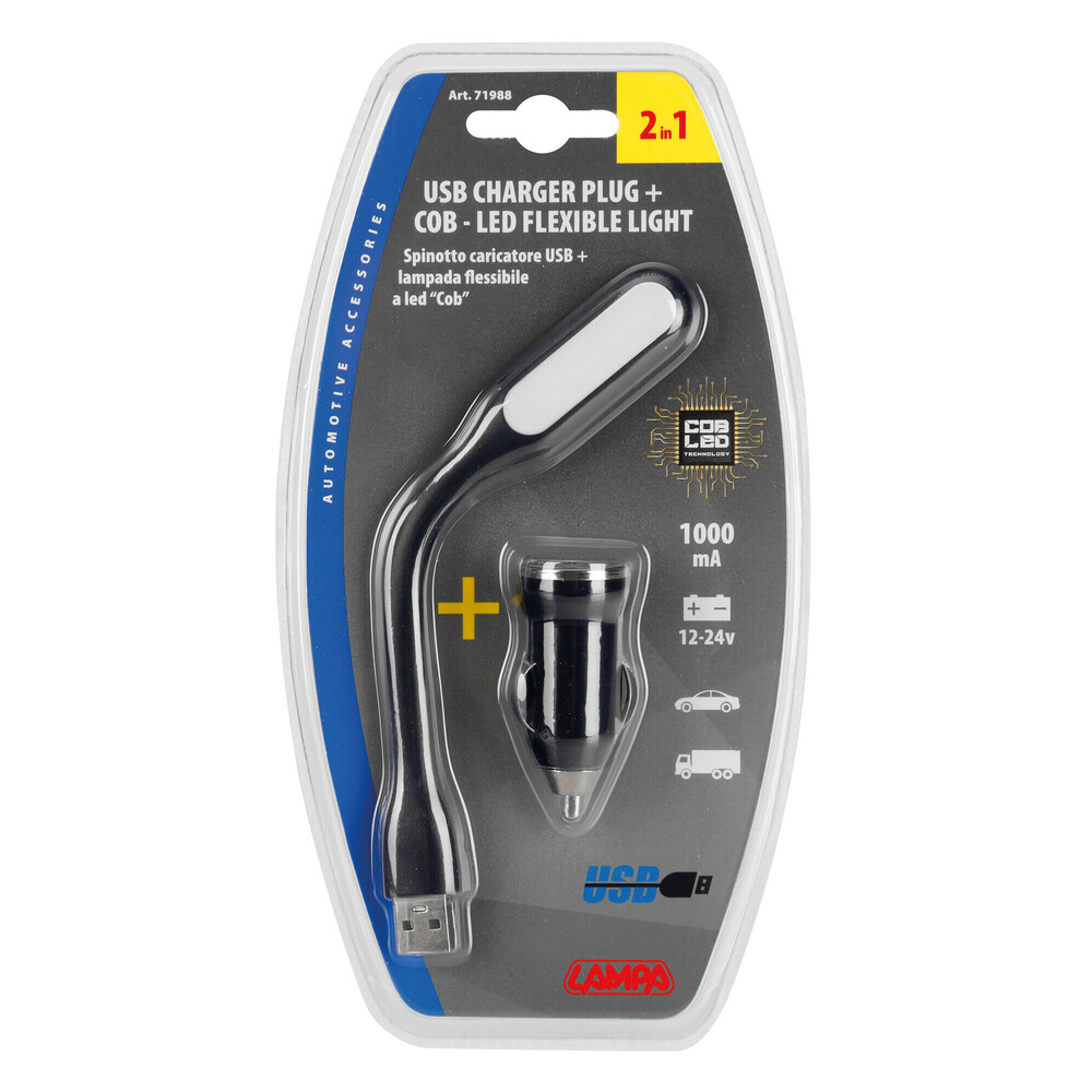 Cargador usb+lámpara flexible